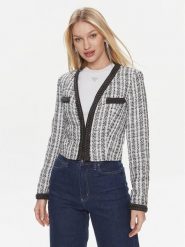 Guess Marynarka Tosca Braid Boucle J W4RN38 WFWV2 Czarny Regular Fit. Czarne marynarki i żakiety damskie Guess, z aplikacjami, z syntetyku, bez kołnierzyka, bez ramiączek. Za 349.99 zł.