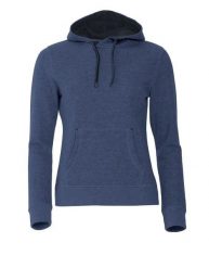Clique Classic Hoody Women bluza z kapturem blue melange. Niebieskie bluzy damskie CLIQUE, s, bez wzorów, z meshu, bez ramiączek, z kapturem. Za 309.10 zł.