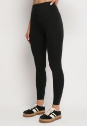 Czarne Klasyczne Legginsy z Wysokim Stanem Lunavira. Czarne legginsy damskie Born2be, bez wzorów, z jeansu. Za 54.99 zł.