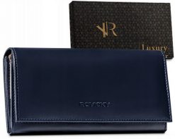 Portfel skórzany Rovicky R-RD-35-GCL granatowy. Niebieskie portfele damskie ROVICKY, ze skóry. Za 79.00 zł.