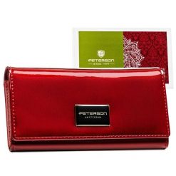 Portfel damski Peterson PTN PH27-1-SH czerwony. Czerwone portfele damskie Peterson, ze skóry. Za 86.99 zł.
