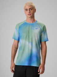 4F Koszulka tenisowa regular szybkoschnąca męska - zielona L. Zielone t-shirty męskie 4F, l, bez wzorów, z materiału, bez kołnierzyka, bez ramiączek. Za 129.99 zł.