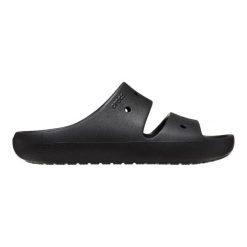 Klapki damskie Crocs 209403001. Czarne klapki damskie Crocs, bez wzorów, z materiału, sportowe, bez obcasa, bez zapięcia. Za 227.00 zł.