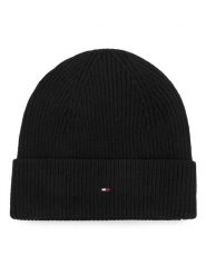 Tommy Hilfiger Czapka Flag AW0AW19102 Czarny. Czarne czapki damskie Tommy Hilfiger, na zimę, bez wzorów, z bawełny. Za 189.99 zł.