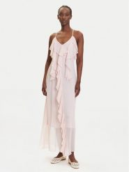 Vero Moda Sukienka wieczorowa Camille 10336405 Różowy Regular Fit. Czerwone sukienki damskie Vero Moda, l, bez wzorów, z syntetyku, wizytowe, bez kołnierzyka, bez ramiączek. Za 199.99 zł.