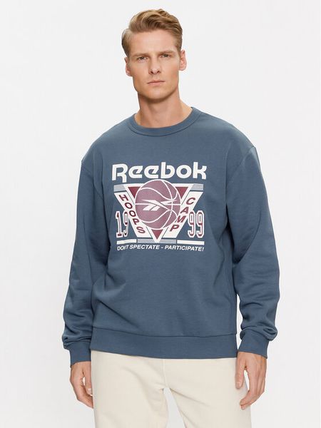Reebok Bluza Basketball IL2005 Niebieski Regular Fit. Niebieskie bluzy męskie Reebok, m, bez wzorów, z bawełny, bez ramiączek, bez kaptura. Za 239.99 zł.