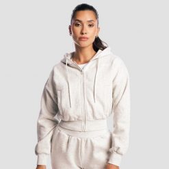 Bluza damska fitness z kapturem Base Cloud. Bluzy damskie GYMBEAM, m, bez wzorów, z bawełny, bez ramiączek, z kapturem. Za 137.90 zł.