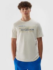 4F T-shirt regular z nadrukiem męski - biały 3XL. Białe t-shirty męskie 4F, m, bez wzorów, z bawełny, bez kołnierzyka, bez ramiączek. W wyprzedaży za 29.99 zł.