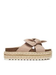 DeeZee Klapki CT0626-16 Beżowy. Brązowe klapki damskie DeeZee, bez wzorów, z materiału, bez obcasa, bez zapięcia. Za 139.99 zł.