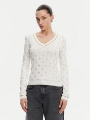 Guess Sweter W5GR07 Z3D60 Beżowy Regular Fit. Brązowe swetry nierozpinane damskie Guess, xl, z aplikacjami, z wiskozy, bez kołnierzyka, bez ramiączek. Za 279.99 zł.