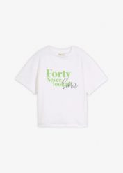 Szeroki T-shirt z czystej bawełny organicznej. Zielone t-shirty damskie bonprix, bez wzorów, z bawełny, bez kołnierzyka, bez ramiączek. Za 34.99 zł.