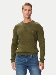 Tommy Hilfiger Sweter Classic MW0MW33132 Khaki Regular Fit. Brązowe swetry męskie Tommy Hilfiger, m, bez wzorów, z bawełny, bez kołnierzyka, bez ramiączek. Za 569.99 zł.