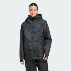 Ocieplana kurtka dwuwarstwowa Terrex Multi CLIMAPROOF. Czarne kurtki sportowe damskie Adidas, na zimę, l, bez wzorów, z elastanu, bez ramiączek, bez kaptura, trekkingowe, climaproof (adidas). Za 1,079.00 zł.