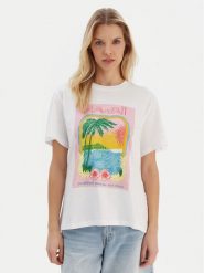 Roxy T-Shirt ERJZT05899 Biały Regular Fit. Białe t-shirty damskie Roxy, s, bez wzorów, z bawełny, bez kołnierzyka, bez ramiączek. Za 179.99 zł.