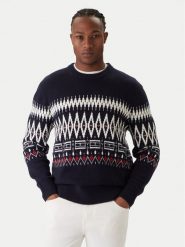 Tommy Hilfiger Sweter Fairisle MW0MW40844 Granatowy Regular Fit. Niebieskie swetry męskie Tommy Hilfiger, m, bez wzorów, z syntetyku, bez kołnierzyka, bez ramiączek. Za 749.99 zł.