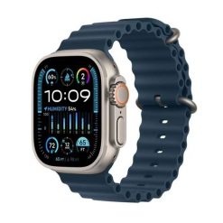 Smartwatch Apple Watch Ultra 2 GPS + Cellular 49mm Titanium Case Ocean Band Niebieski (MREG3GK/A). Niebieskie zegarki smartwatch Apple, bez wzorów. Za 3,629.99 zł.