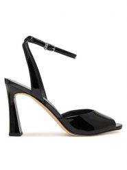 MICHAEL Michael Kors Sandały Rosie High 40S6RSHS1A Czarny. Czarne sandały damskie MICHAEL Michael Kors, bez wzorów, ze skóry, bez obcasa, na słupku, bez zapięcia. Za 699.99 zł.