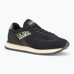 Buty męskie Napapijri Jet. Czarne buty zimowe męskie Napapijri, bez wzorów, bez obcasa, bez zapięcia. Za 289.99 zł.