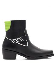 Jenny Fairy Botki RACE HY20216-6 Czarny. Czarne botki damskie Jenny Fairy, bez wzorów, z syntetyku, bez obcasa, na słupku, bez zapięcia. Za 119.99 zł.