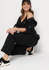 Czarne Klasyczne Spodnie z Bawełny z Wysokim Stanem Isesi. Czarne spodnie materiałowe damskie Born2be, bez wzorów, z bawełny, eleganckie, z podwyższonym stanem. Za 119.99 zł.