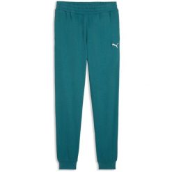 Męskie Trousers Puma Ess Elevated Sweatpants Tr Cl. Niebieskie spodnie sportowe męskie Puma, m, bez wzorów, z dresówki, na fitness i siłownię. Za 390.00 zł.