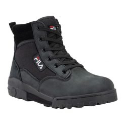 Trampki Damskie Skóra Średnia Wysokość Grunge II. Czarne trampki i tenisówki damskie Fila, bez wzorów, z gumy, bez zapięcia. Za 579.99 zł.
