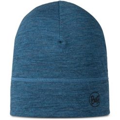 Czapka BUFF MERINO LIGHTWEIGHT BEANIE MULTISTRIPES TEMPEST. Niebieskie czapki damskie Buff, bez wzorów. Za 123.99 zł.