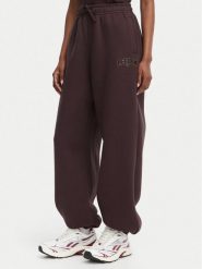 Reebok Spodnie dresowe Iza RK25687CCW Brązowy ciemny Regular Fit. Brązowe spodnie dresowe damskie Reebok, bez wzorów, z bawełny. Za 199.99 zł.