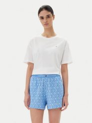 Tommy Hilfiger Piżama UW0UW05760 Niebieski Regular Fit. Niebieskie piżamy damskie Tommy Hilfiger, bez wzorów, z bawełny, bez ramiączek. Za 179.99 zł.