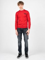 Plein Sport Sweter "Merino" | MPPS90152 | Mężczyzna | Czerwony. Czerwone swetry męskie Plein Sport, m, bez wzorów, z wełny, sportowe, bez kołnierzyka, bez ramiączek. W wyprzedaży za 449.00 zł.