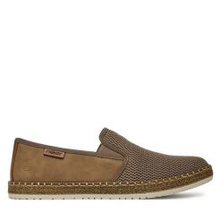 Półbuty Rieker. Brązowe półbuty męskie Rieker, bez wzorów, bez obcasa, bez zapięcia. Za 319.99 zł.