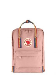 Plecak miejski Fjallraven Kanken Rainbow - chalk rose/rainbow. Czerwone plecaki męskie Fjällräven, bez wzorów, z syntetyku. Za 379.49 zł.