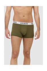 GUESS Zielone, białe i morskie bokserki męskie 3 pack, Rozmiar S. Białe bokserki męskie Guess, z aplikacjami, z bawełny. W wyprzedaży za 99.99 zł.