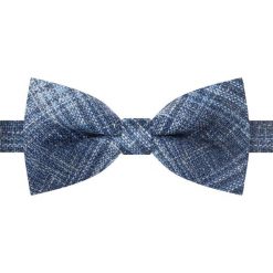 Wełniana Mucha Męska - His Story - Kolor Jeans (Niebieski). Niebieskie krawaty i muchy His Story, z aplikacjami, z jeansu, eleganckie. Za 49.00 zł.