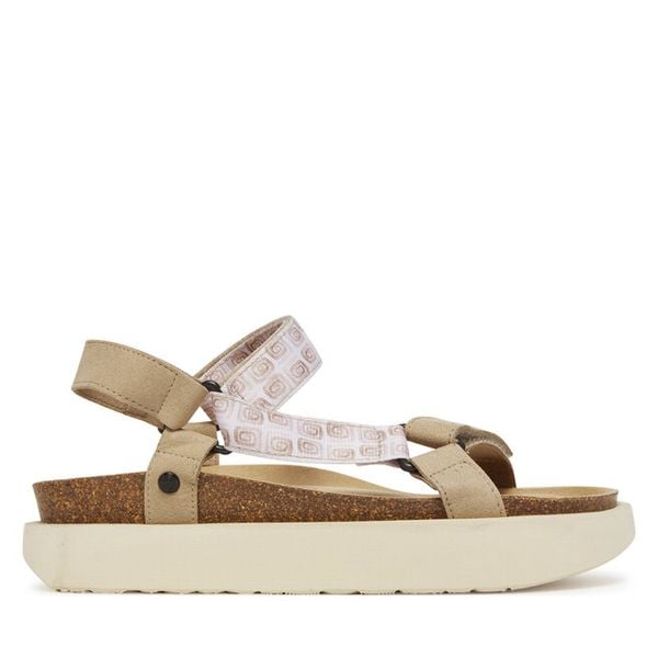 Sandały Genuins. Brązowe sandały damskie Genuins, bez wzorów, bez obcasa, na płaskiej podeszwie, bez zapięcia. Za 209.99 zł.