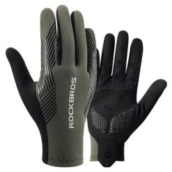 Rękawiczki rowerowe Rockbros wiosna/lato/jesień, pełne. Zielone rękawiczki damskie ROCKBROS, na jesień, bez wzorów. Za 79.99 zł.