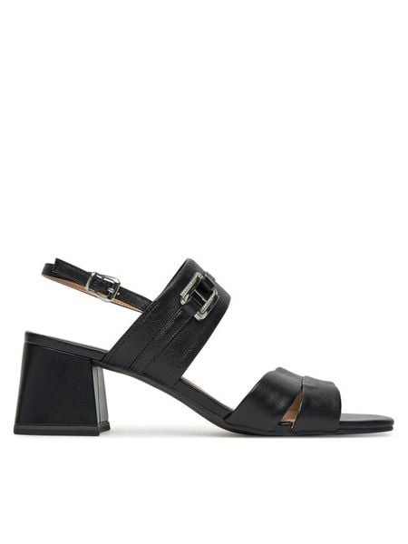 Caprice Sandały 9-28301-44 Czarny. Czarne sandały damskie Caprice, bez wzorów, ze skóry, bez obcasa, na słupku, bez zapięcia. Za 160.99 zł.