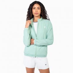 Damska rozpinana bluza tenisowa Tecnifibre Team Light. Zielone bluzy damskie TECNIFIBRE, l, bez wzorów, z materiału, sportowe, bez ramiączek, bez kaptura. Za 319.99 zł.