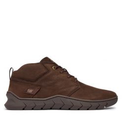 Trzewiki CAT Footwear. Brązowe botki męskie CAT Footwear, bez wzorów, bez obcasa, bez zapięcia. Za 559.99 zł.