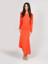 Patrizia Pepe Sukienka | 2A2626/J113 | Kobieta | Czerwony. Czerwone sukienki damskie Patrizia Pepe, bez wzorów, z acetatu, z asymetrycznym kołnierzem, bez ramiączek, asymetryczne. W wyprzedaży za 679.00 zł.