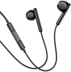 HOCO słuchawki przewodowe Jack 3,5 mm z mikrofonem M93 czarne. Czarne słuchawki douszne Hoco. Za 15.72 zł.