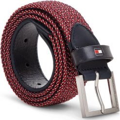 Pasek Męski TOMMY HILFIGER - Elastic Belt 3.5 AM0AM04268 902. Czerwone paski męskie Tommy Hilfiger, z materiału. W wyprzedaży za 139.00 zł.
