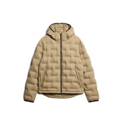 Kurtka z kapturem Superdry. Brązowe kurtki męskie Superdry, m, bez wzorów, z puchu, z kapturem. Za 568.55 zł.