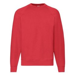 Bluza Fruit Of The Loom Classic Raglan Adult czerwona. Białe bluzy damskie fruit of the loom, s, bez wzorów, z bawełny, klasyczne, bez ramiączek, bez kaptura. Za 152.99 zł.