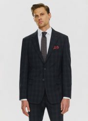 PAKO LORENTE – Męska marynarka garniturowa w odcieniu granatowym. Garnitury męskie Pako Lorente, m, bez wzorów, z lycry. Za 499.99 zł.