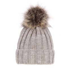 Czapka Zimowa z Pomponem Damska - Beżowa. Brązowe czapki damskie Molly, na zimę, bez wzorów, z materiału. Za 59.90 zł.