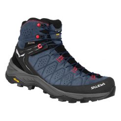 Buty Trekkingowe Damskie Salewa Alp Trainer 2 Mid Gtx. Niebieskie obuwie trekkingowe damskie Salewa, z materiału, bez zapięcia. Za 1,045.00 zł.