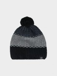 4F Czapka zimowa z pomponem męska - czarna M. Czarne czapki męskie 4F, na zimę, bez wzorów, z materiału. W wyprzedaży za 59.99 zł.