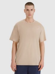 4F T-shirt oversize gładki męski - brązowy 3XL. Brązowe t-shirty męskie 4F, m, bez wzorów, z bawełny, bez kołnierzyka, bez ramiączek. W wyprzedaży za 59.99 zł.
