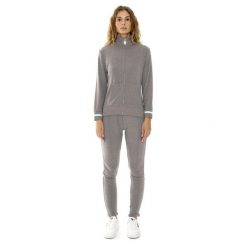 Bluza z zamek błyskawiczny na co dzień na siłownię. Szare bluzy damskie LEONE 1947 APPAREL, bez wzorów, z dresówki, sportowe, bez ramiączek, bez kaptura. W wyprzedaży za 213.95 zł.